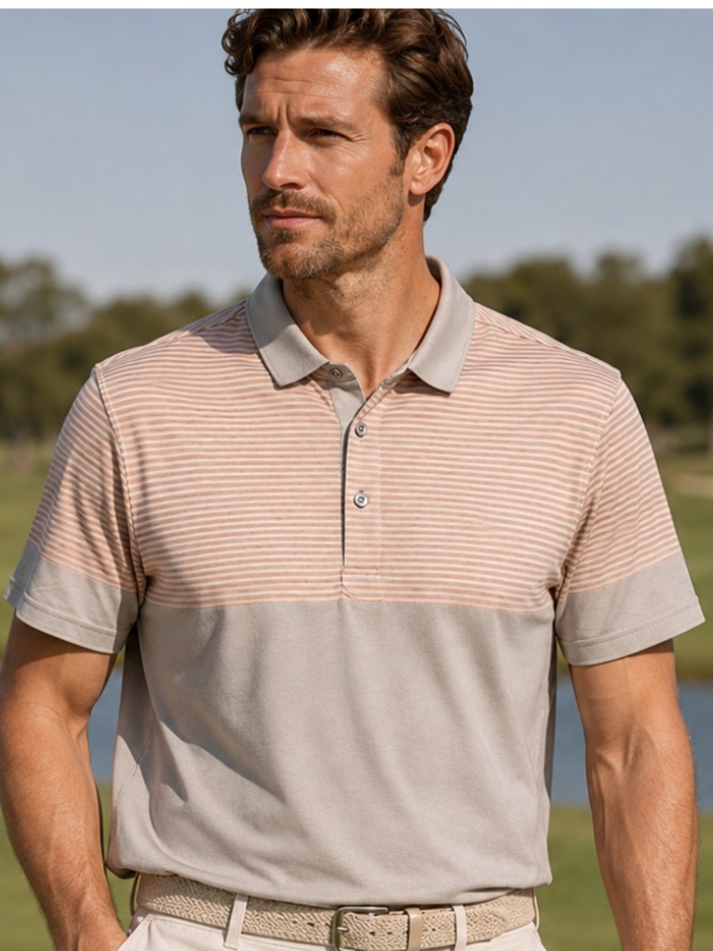 Head Men's Polo Shirt - Pink and Gray